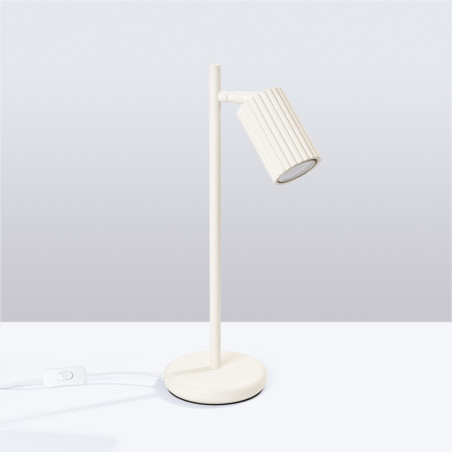 Lampa biurkowa Karbon beżowa Sollux | Minimalizm i styl