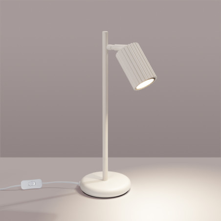 Lampa biurkowa Karbon beżowa Sollux | Minimalizm i styl