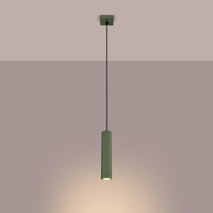 Lampa wisząca Karbon zielona Sollux | Nowoczesny design