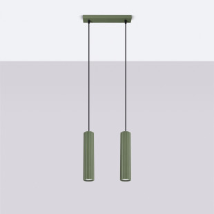 Lampa wisząca Karbon zielona - Sollux | Nowoczesny design