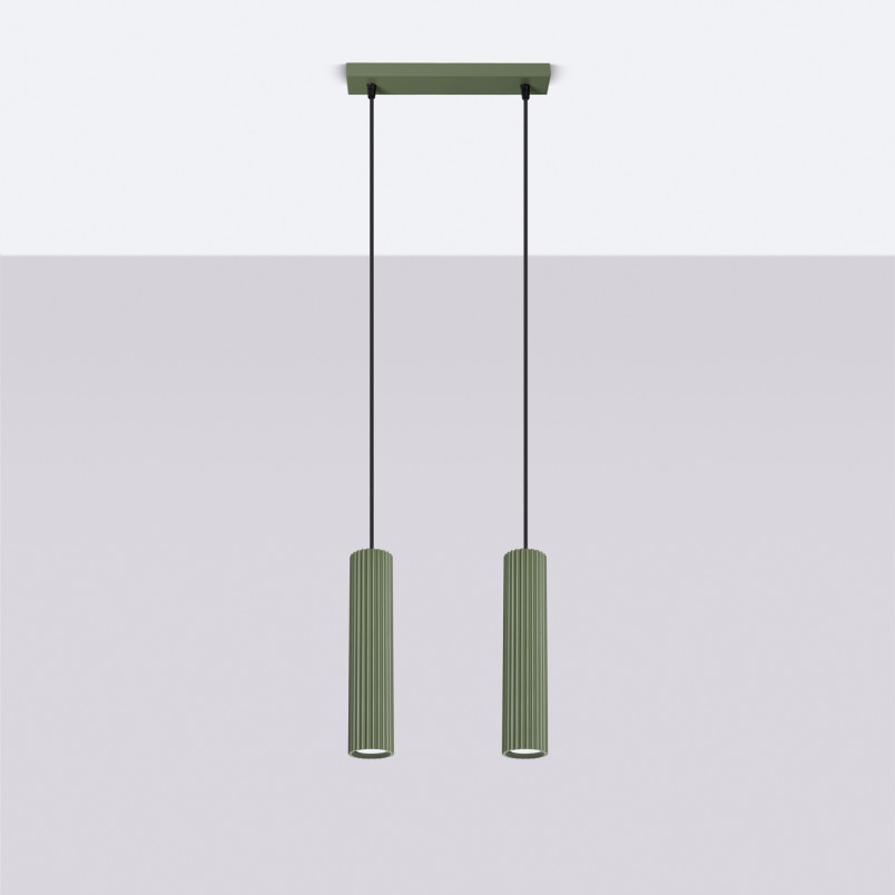 Lampa wisząca Karbon zielona - Sollux | Nowoczesny design