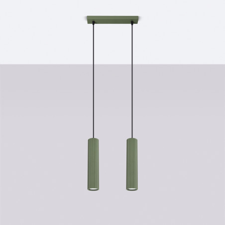 Lampa wisząca Karbon zielona - Sollux | Nowoczesny design