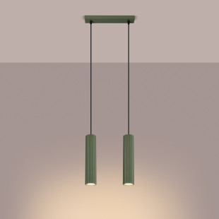 Lampa wisząca Karbon zielona - Sollux | Nowoczesny design