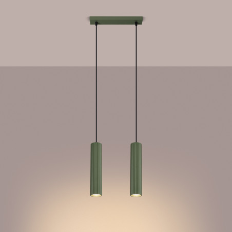 Lampa wisząca Karbon zielona - Sollux | Nowoczesny design