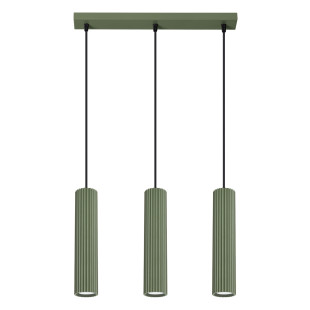 Lampa wisząca Karbon Long zielona Sollux | Nowoczesny design