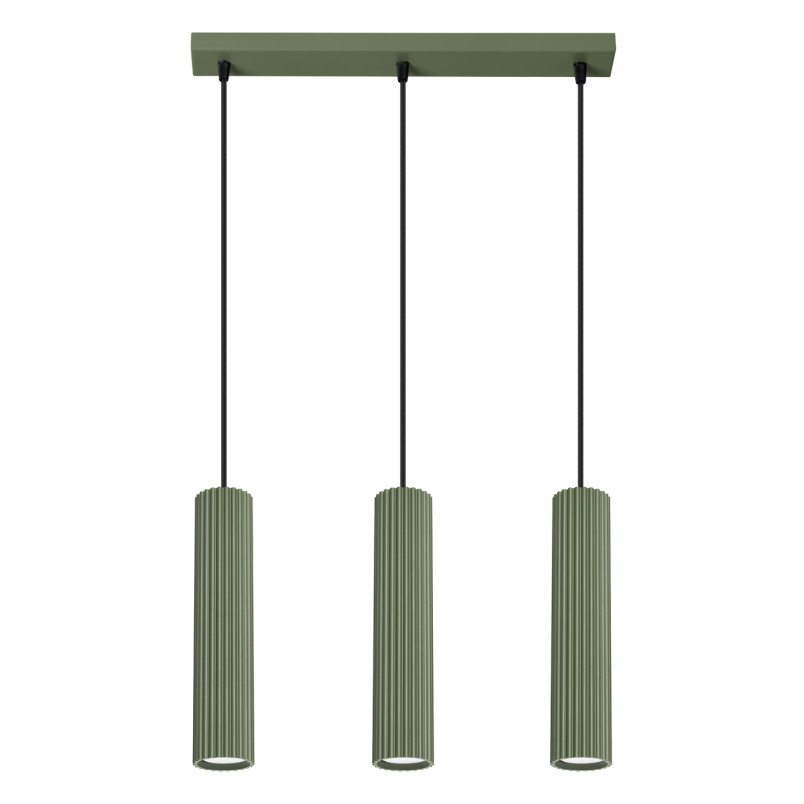 Lampa wisząca Karbon Long zielona Sollux | Nowoczesny design