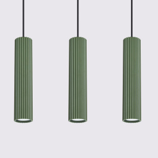 Lampa wisząca Karbon Long zielona Sollux | Nowoczesny design