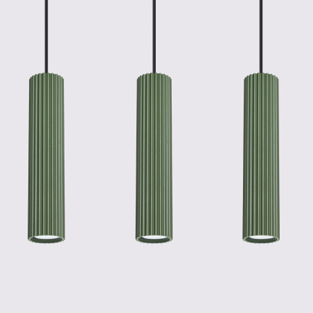 Lampa wisząca Karbon Long zielona Sollux | Nowoczesny design