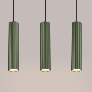 Lampa wisząca Karbon Long zielona Sollux | Nowoczesny design