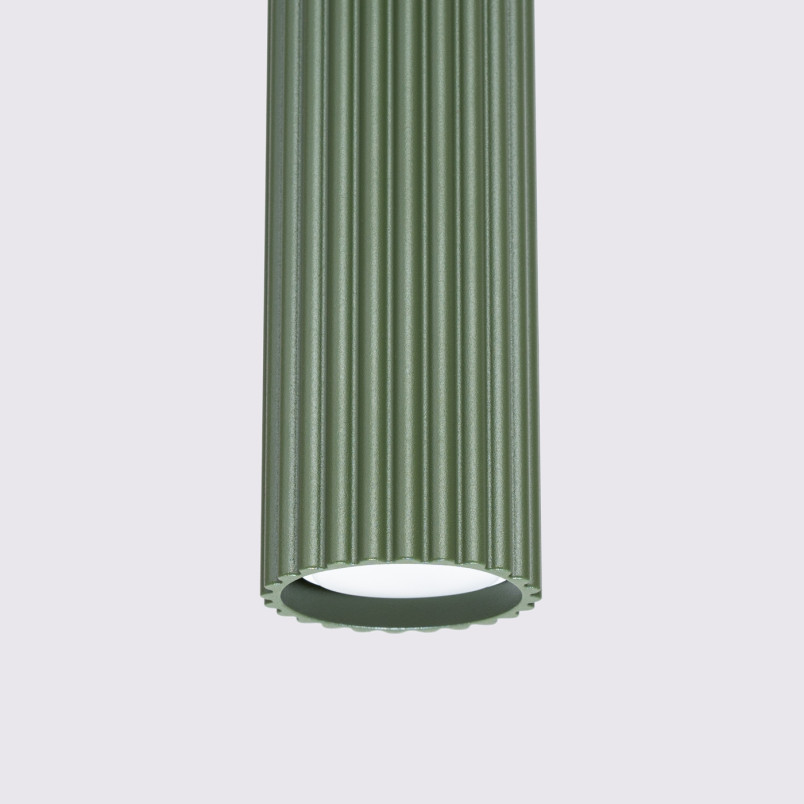 Lampa wisząca Karbon Long zielona Sollux | Nowoczesny design