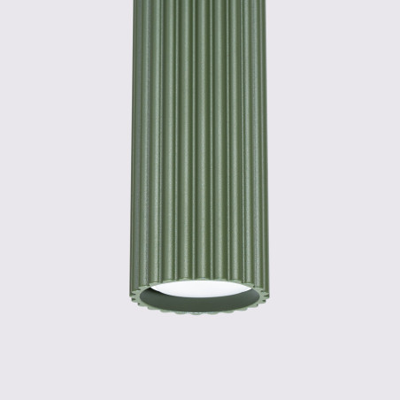 Lampa wisząca Karbon Long zielona Sollux | Nowoczesny design