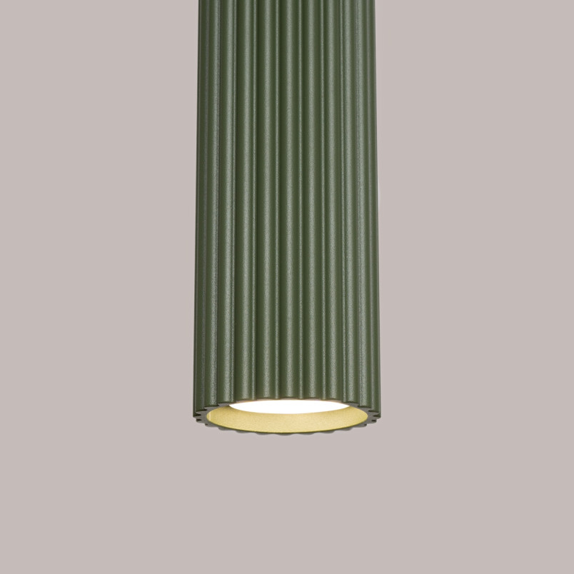 Lampa wisząca Karbon Long zielona Sollux | Nowoczesny design