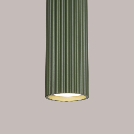 Lampa wisząca Karbon Long zielona Sollux | Nowoczesny design