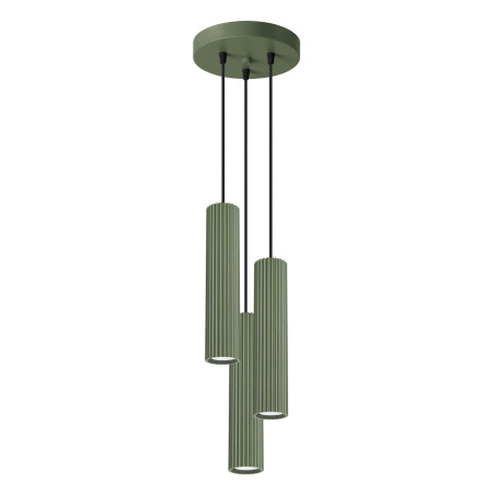 Lampa wisząca Karbon: Zielona, 3 tuby, Sollux - Sklep z lampami