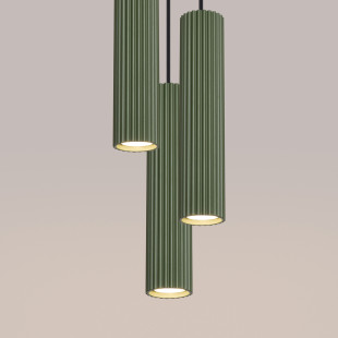 Lampa wisząca Karbon: Zielona, 3 tuby, Sollux - Sklep z lampami