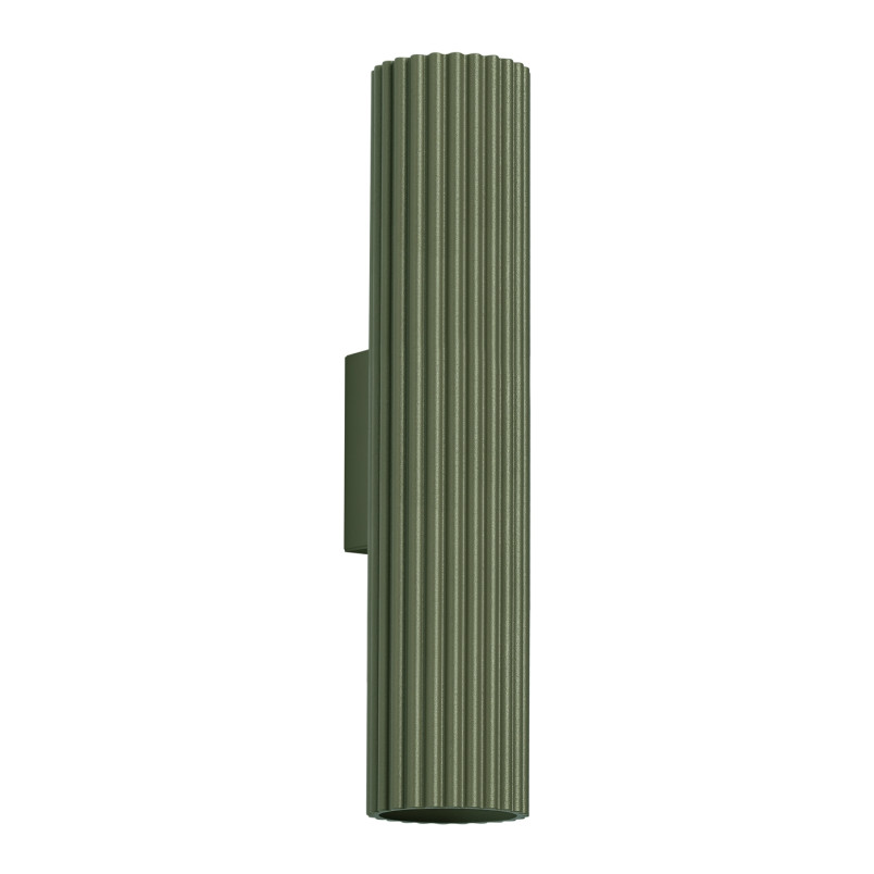 Kinkiet ryflowany Karbon Sollux | Zielony, Modern, 30cm
