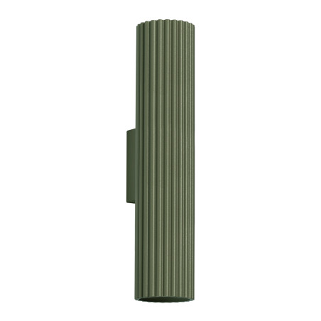 Kinkiet ryflowany Karbon Sollux | Zielony, Modern, 30cm