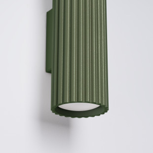 Kinkiet ryflowany Karbon Sollux | Zielony, Modern, 30cm