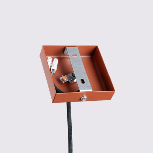 Lampa wisząca Karbon Sollux | Tuba ryflowana, ochra czerwona