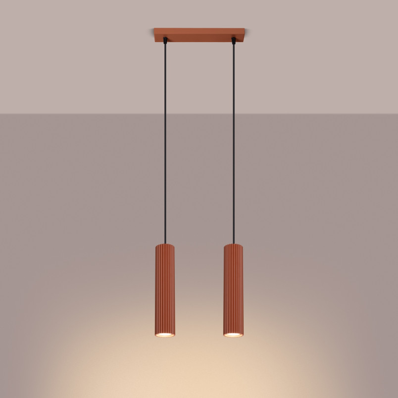 Lampa wisząca Karbon 2 tuby | Sollux - Ochrona 5 lat