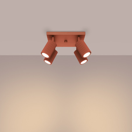 Reflektor Karbon Square Sollux | Ochrona Czerwona | 6 Punktów