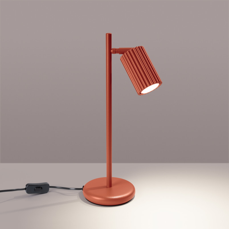 Lampa biurkowa Karbon - Sollux, ochra czerwona | Sklep z lampami