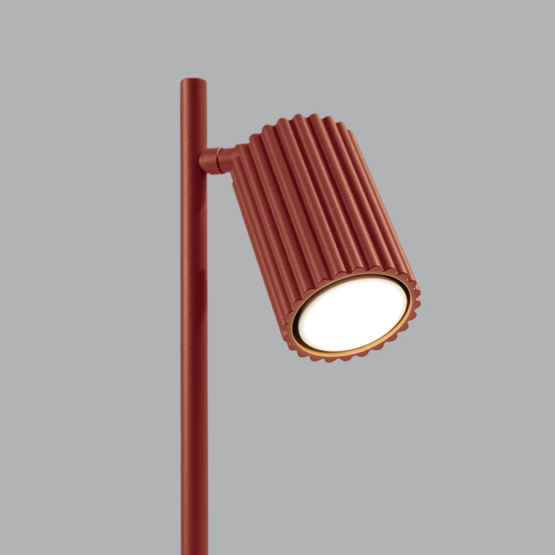 Lampa biurkowa Karbon - Sollux, ochra czerwona | Sklep z lampami