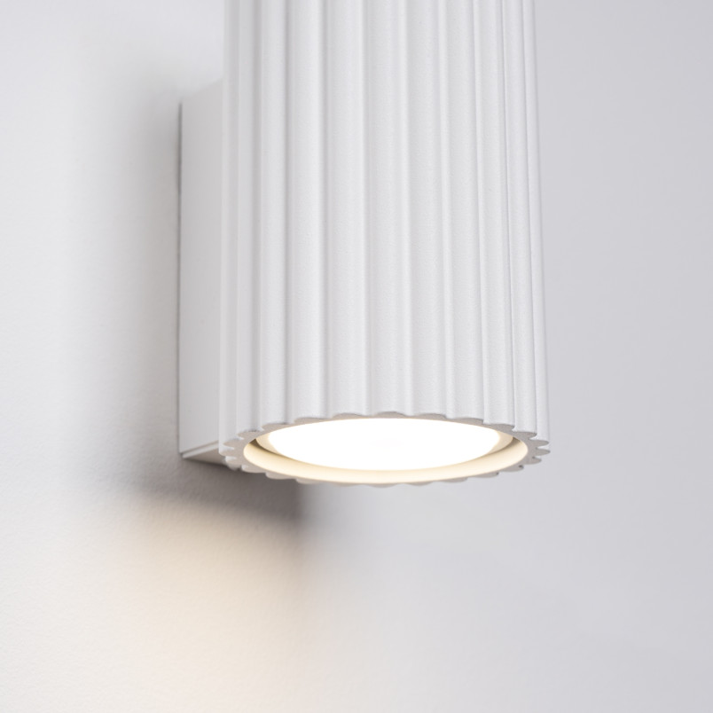 Kinkiet ryflowany Karbon biały Sollux | Minimalistyczny design