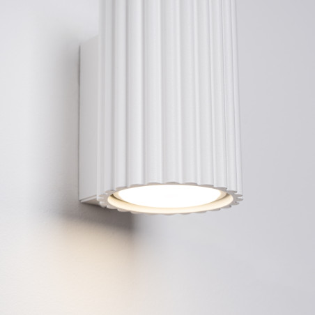 Kinkiet ryflowany Karbon biały Sollux | Minimalistyczny design