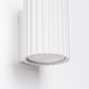 Kinkiet ryflowany Karbon biały Sollux | Minimalistyczny design