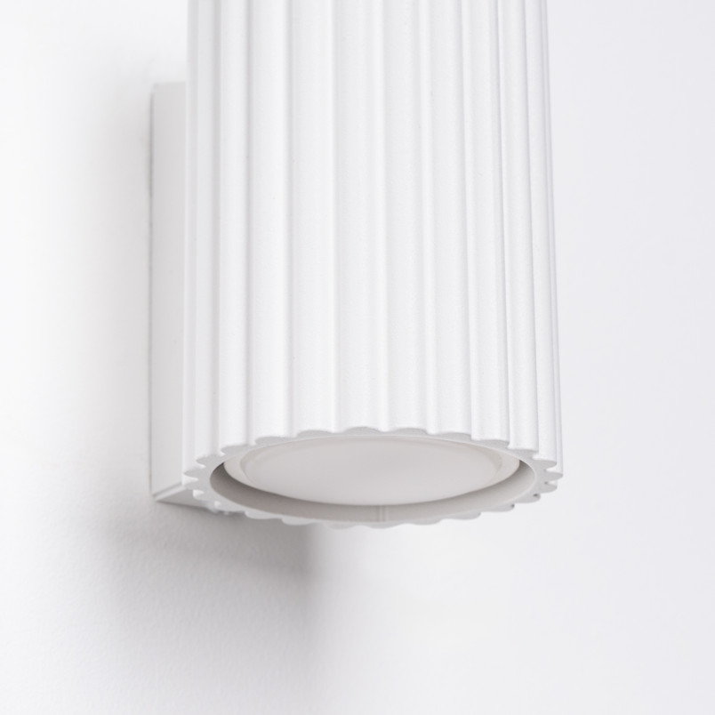 Kinkiet ryflowany Karbon biały Sollux | Minimalistyczny design