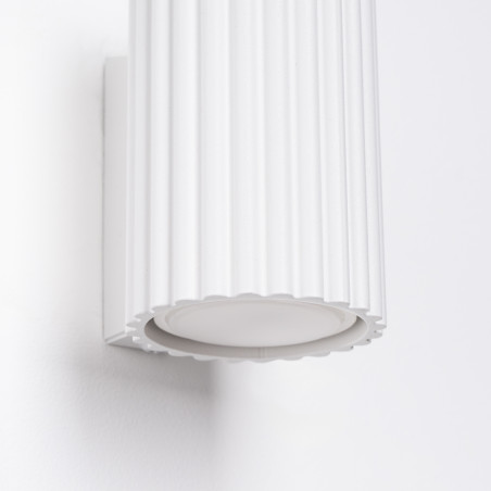 Kinkiet ryflowany Karbon biały Sollux | Minimalistyczny design