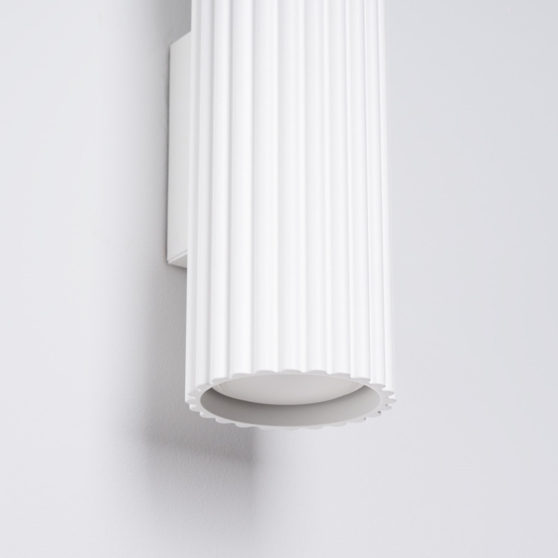 Kinkiet ryflowany Karbon biały Sollux | Nowoczesne oświetlenie