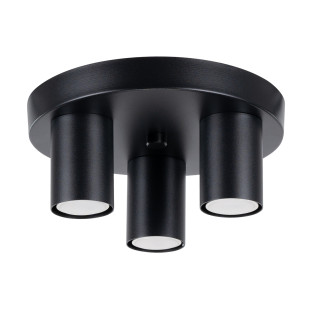 Plafon 3 punktowy czarny Sollux Lagos 25cm | Sklep z lampami