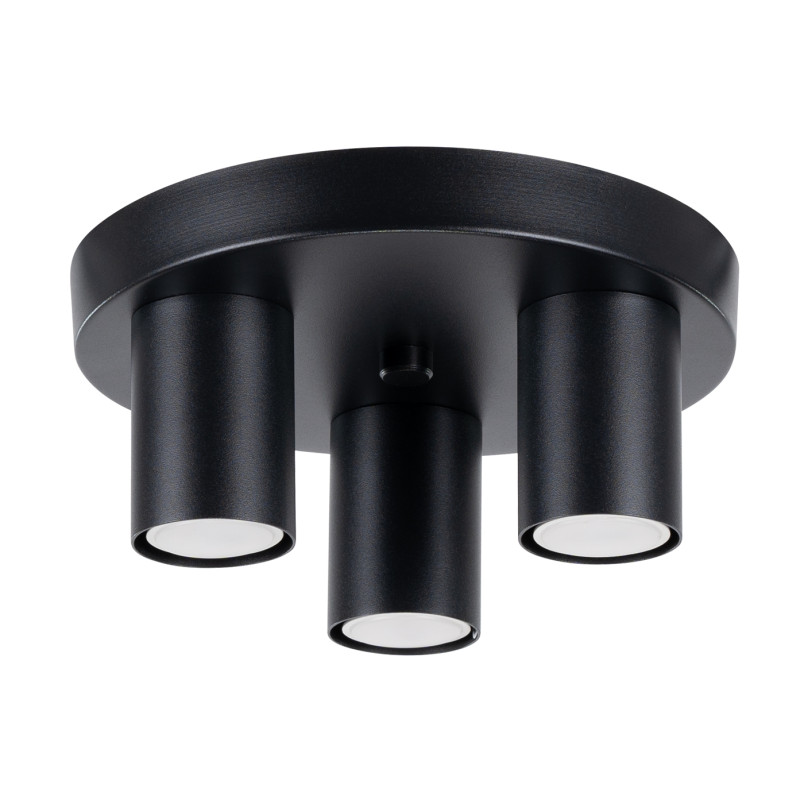 Plafon 3 punktowy czarny Sollux Lagos 25cm | Sklep z lampami