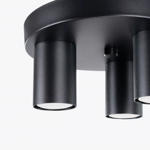 Plafon 3 punktowy czarny Sollux Lagos 25cm | Sklep z lampami
