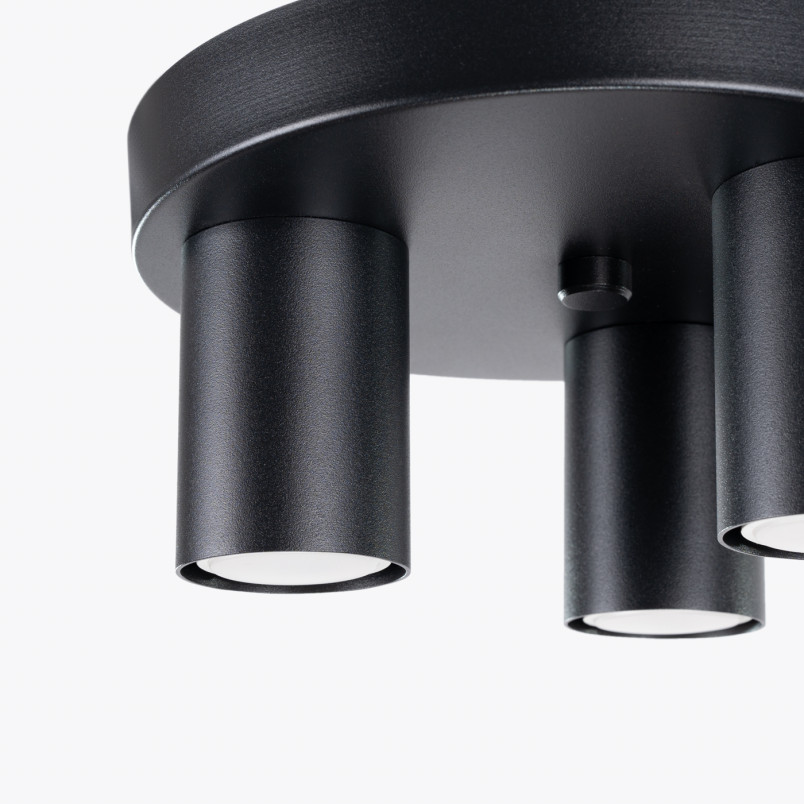 Plafon 3 punktowy czarny Sollux Lagos 25cm | Sklep z lampami