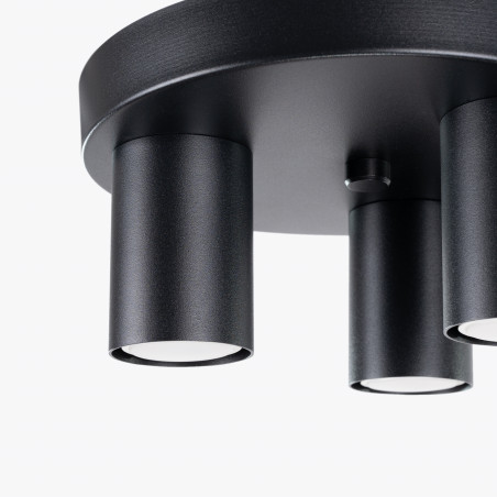 Plafon 3 punktowy czarny Sollux Lagos 25cm | Sklep z lampami