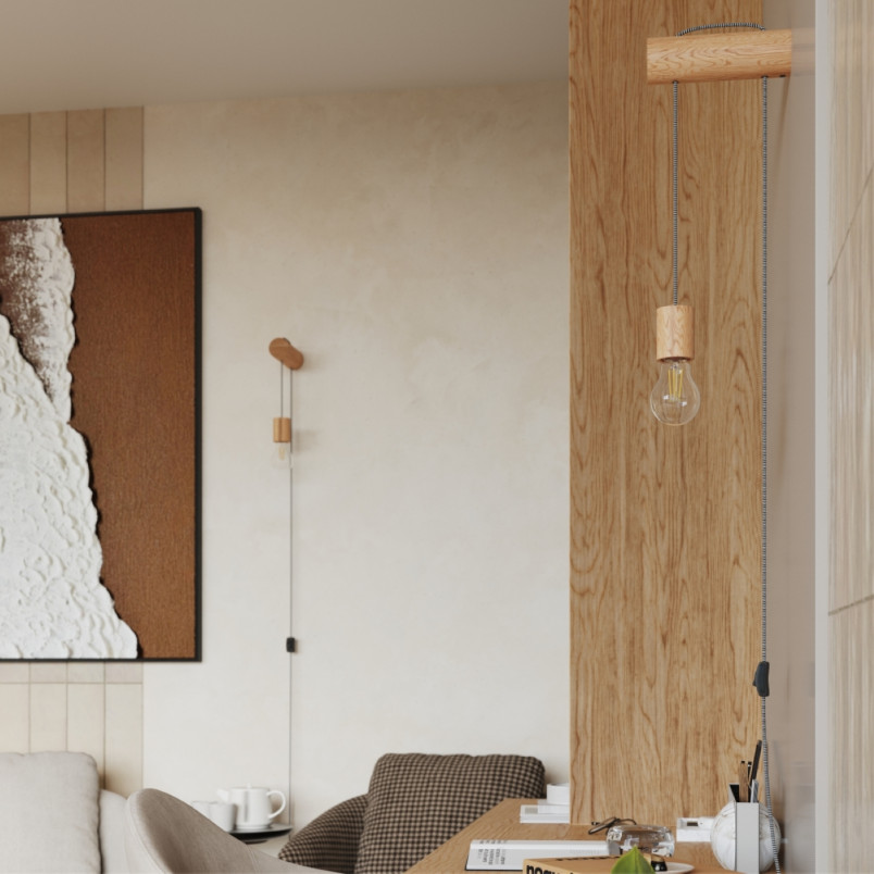 Kinkiet drewniany Nimbi Sollux | Skandynawski design