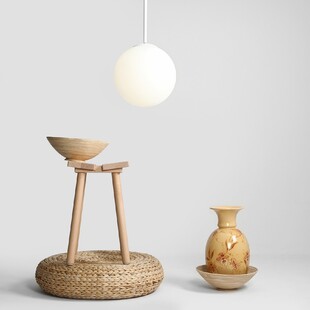 Lampa wisząca szklana kula Bosso 30 Biała marki Aldex