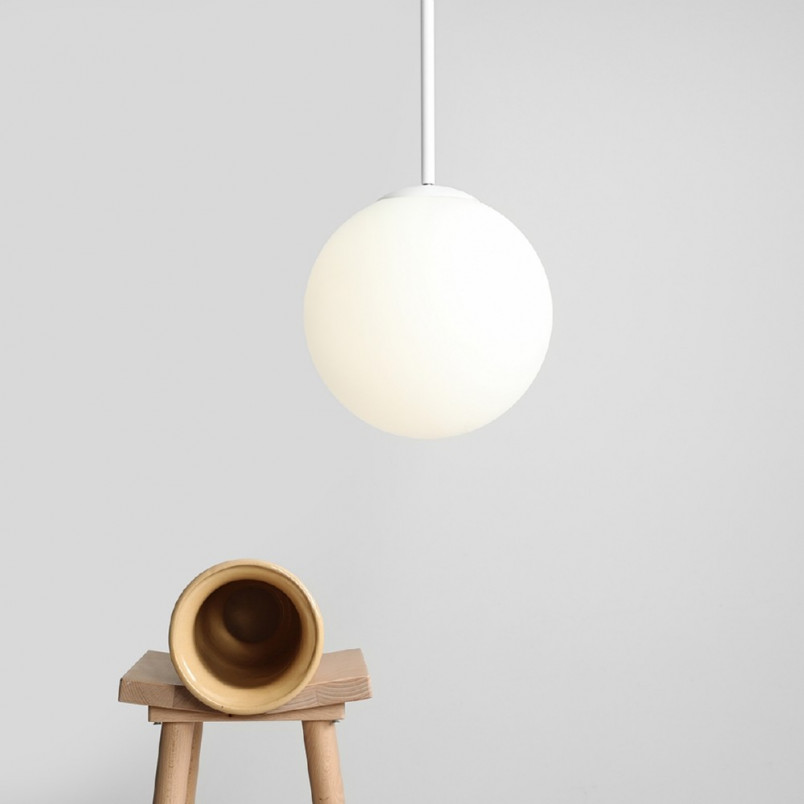 Lampa wisząca szklana kula Bosso 30cm biała Aldex | Sklep z lampami
