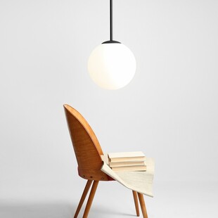 Lampa wisząca Bosso - Szklana kula biało-czarna | Aldex