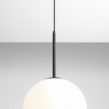 Lampa wisząca Bosso - Szklana kula biało-czarna | Aldex