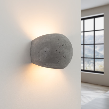 Kinkiet betonowy Globe szary Sollux | Loftowa lampa ścienna