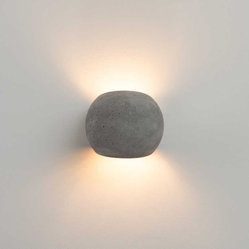 Kinkiet betonowy Globe szary Sollux | Loftowa lampa ścienna