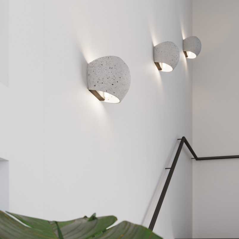Kinkiet betonowy Globe szary Sollux | Loftowa lampa ścienna