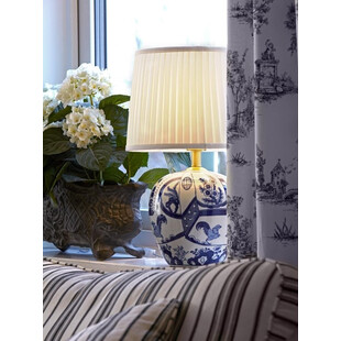Lampa stołowa ceramiczna biało-niebieska Markslojd Goteborg 30cm | Kup teraz