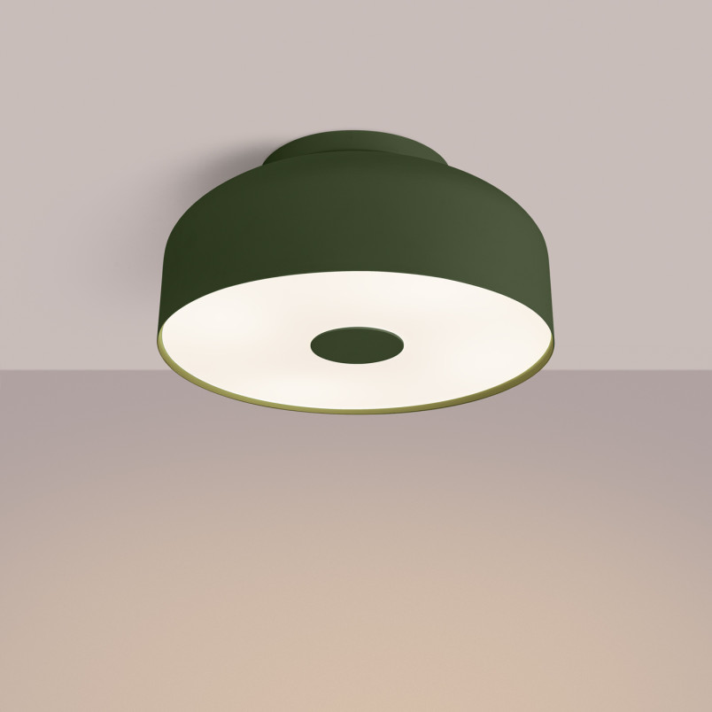 Plafon okrągły Sollux Omiq 30cm - Zielony oliwkowy | Sklep z lampami