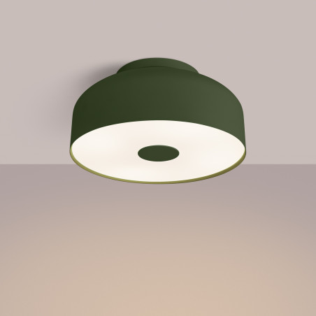 Plafon okrągły Sollux Omiq 30cm - Zielony oliwkowy | Sklep z lampami