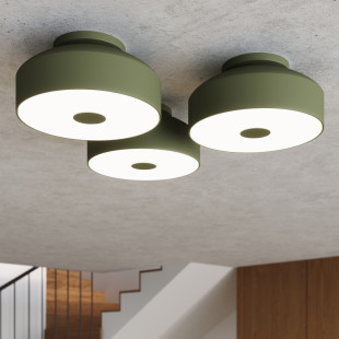 Plafon okrągły Sollux Omiq 30cm - Zielony oliwkowy | Sklep z lampami